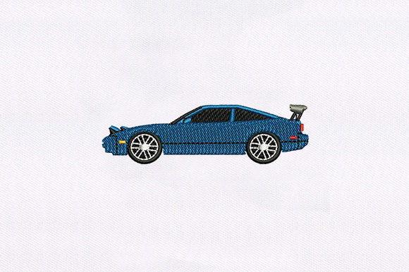 Blue Stylish Car Embroidery Design