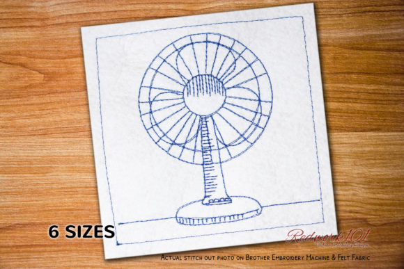 Electric Table Fan Redwork
