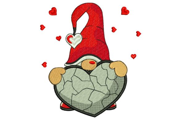 Heart Stone Gnome: A Seasonal Embroidery Gem