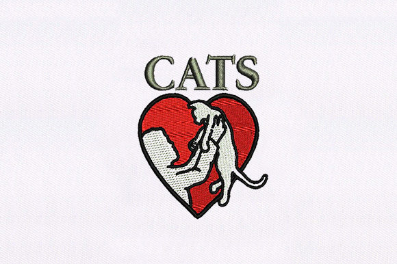 Love Cat Symbol: A Tender Embroidery Touch for Meaningful Gifts
