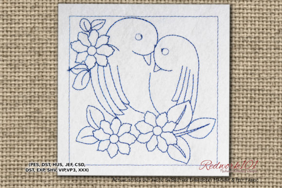 Lover Birds Redwork: A Seasonal Embroidery Gem