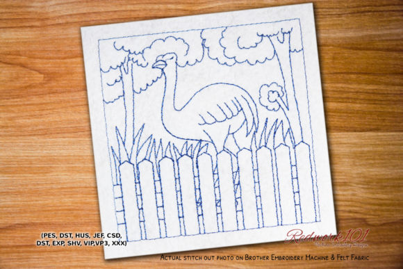 Ostrich Bird: A Seasonal Embroidery Standout