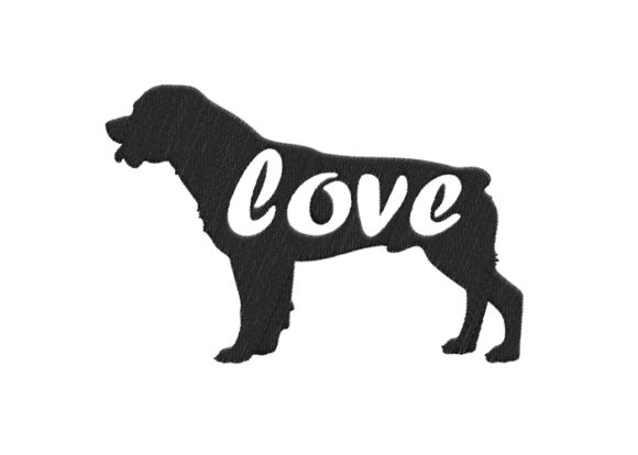 Rottweiler Silhouette Embroidery Design