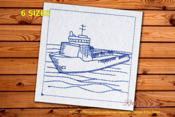 Tanker Ship Bluework: A Charming Embroidery Design for Meaningful Gifts